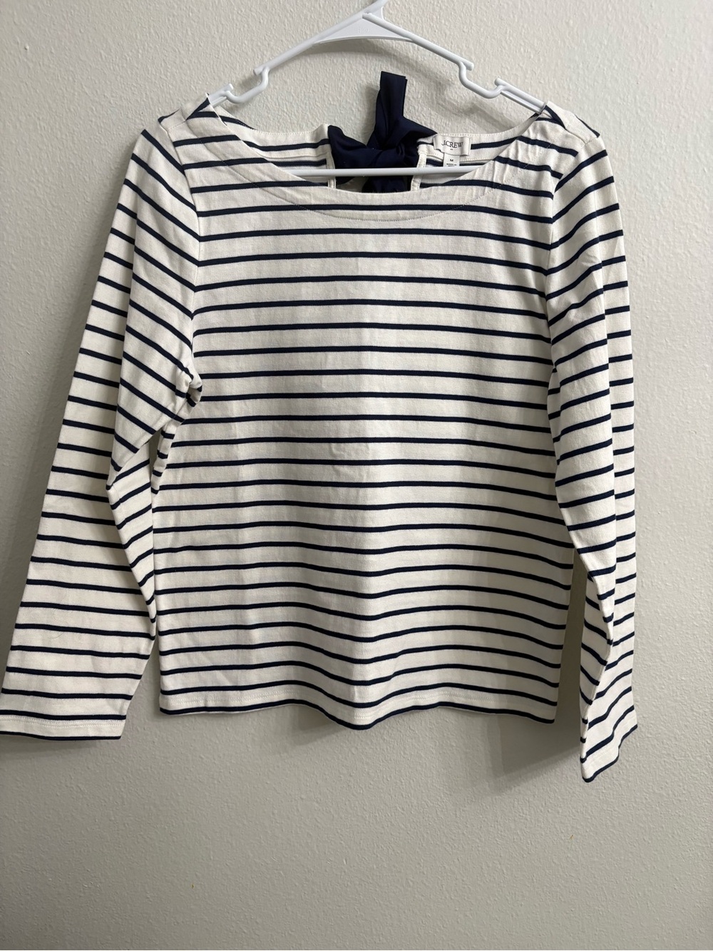 J. Crew Navy and White Striped Knit Top